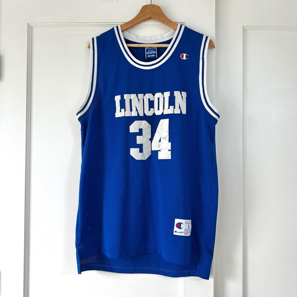 Champion Jesus Shuttlesworth Lincoln HS Jersey Ray Allen He Got Game Blue L XXL